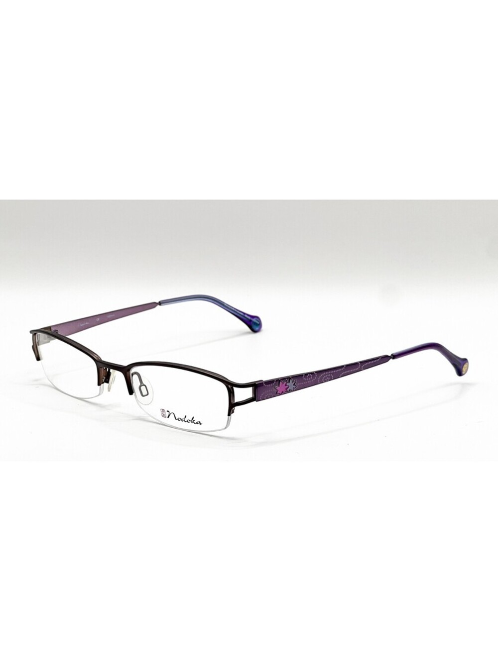 Nodoka Charmant ND10163 BR Brown Purple Authentic Eyeglass Frames 51-19